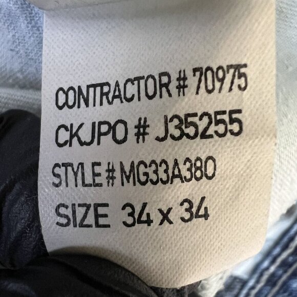 Calvin Klein Jeans Mens 34x34 Rocker Straight Leg Denim Moto Edgy Biker Timeless - Picture 6 of 15